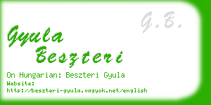 gyula beszteri business card